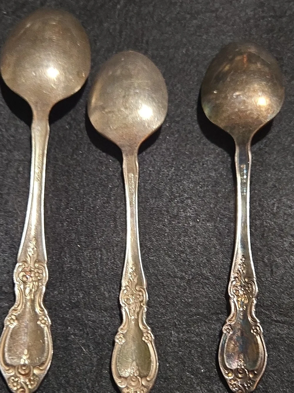 Oneida Silver-Tone Ornate Serving Spoons - Set of 3 Louisiana Pattern